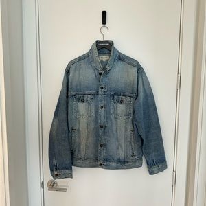 Men’s madewell oversized denim trucker jacket large indigo